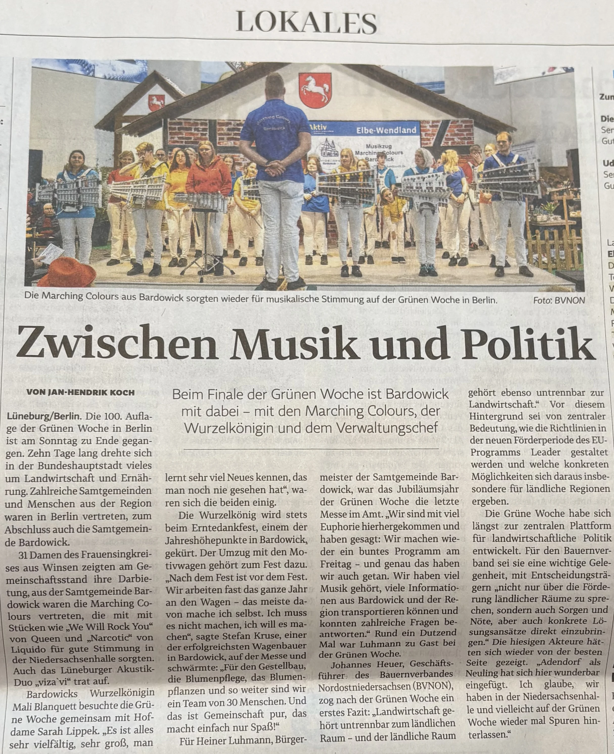 Marching Colours begeistern auf der Grünen Woche Berlin 2026